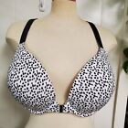 CACIQUE White Bra with Black Polks Dots and Lace Back 46C Front Closure