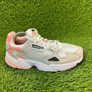 Adidas Falcon Womens Size 8.5 White Pink Athletic Running Shoes Sneakers EE4149