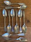 10 Silver Coin Spoons From 1840’s  6”