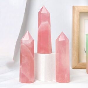 1pcs Pink Crystal Hexagonal Prism Crystal Rough Polished Single Reiki Healing