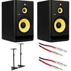 KRK ROKIT 10-3 G4 10 inch 3-way Powered Studio Monitor Pair with Stands and