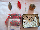 Vintage lot of sewing,  buttons, BOYE  thread holders American Co pin holder