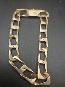 14k Gold CUSTOM Bracelet Square Link 8in. 18.93g  5mm Solid !