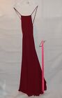 Chiffon Floor-Length Dress Burgundy Prom Dress Cross Strap Back Size 6