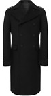 Mens Black Overcoat Wool & Cashmere Covert Warm Winter Mod Long Coat