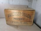 Vintage 1944 Anheuser Busch Budweiser Wooden Beer Crate Box w/ Lid