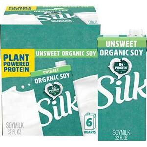 Silk Shelf-Stable Organic Soy Milk, Unsweetened, Dairy-Free, Vegan, Non-GMO