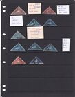 Cape of Good Hope British Triangles Clean Group with 9 Woodblock, Catalog $5,000
