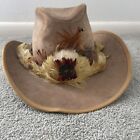 The Billy Kidd Stetson Vintage Western Cowboy Hat Size 7 1/2 Feathers Wide Trim