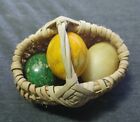 New ListingCarved Stone Egg Lot of 3 Calcite / Alabaster Marble / Mossy Chrysoprase