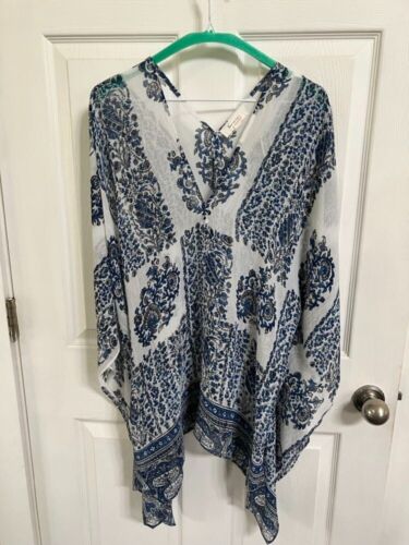 New Womens Ladies Vince Camuto Light Weight Poncho Blouse Top Medium Large