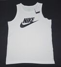Nike Men's Sportswear Icon Futura Tank Top Style AR4991-101 White Black