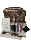 ULTA Beauty 9 Pc Set Taupe metallic makeup bag Travel & Full Sizes in it New!