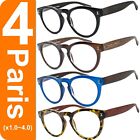 4 Pairs Mens Womens Oval Round Fashion Retro Power Reading Reader Glasses 1-4