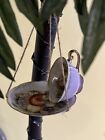 Antique Tea Cup & Saucer Artisan Up Cycled Hanging Bird Feeder Light Purple