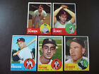 Lot of 5 1963 Topps Baseball Cards #17, #33, #167, #183 Joe Pepitone & #215