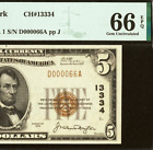 1929 $5 National Bank Bayside, New York CH# 13334 PMG 66EPQ low serial number 66
