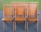 New ListingSet of 6 Vintage Mid Century Modern Wooden Folding Chairs