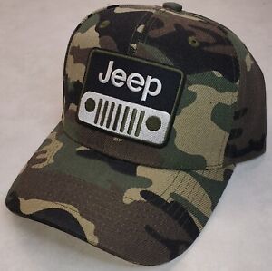 Jeep / Wrangler Patch Hat/Adjustable/ Green Camo / All Hats Are Shipped In A Box