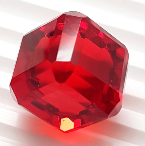 120 Ct Extremely Rare Lab-Created Ruby Red Gemstone Cube Cut