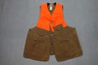 Vintage CC Filson Vest Mens Medium Brown Wax Cotton Hunting Fishing Blaze Orange