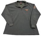 Vtg Harley Davidson USA Thick  Fleece Lined Zip Collar Pullover Sweater Men's XL
