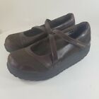 Skechers Shape Ups Brown Leather Mary Jane Walking Exercise Shoes Womens 8.5