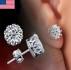 Women 925 Silver Crystal Rhinestone Crown Charm Ear Studs Earrings Gifts US