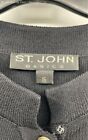 St. John Black Basics 1/2 Sleeve Gold Button Knit Sweater - Size 16