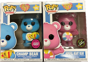 New ListingCare Bears Funko POP CHASE Lot-Champ Bear Flocked Chase-Hopeful Heart Bear Glow
