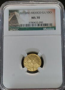 ✰ 2013 MO MEXICO Gold 1/10 Oz Onza Libertad Coin NGC MS70 TOP POP 2,150 Minted ✰