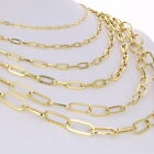 14k Yellow Gold Paperclip 3mm-7mm Chain Elongated Cable Bracelet Necklace 7