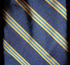 Brooks Brothers 346 Silk Tie Navy Blue Gold Repp Stripe 3.5