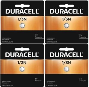 4 x 1/3N Duracell 3V Lithium Batteries ( 1/3 N, CR11108, 2L76, Photo ) EXP 2028