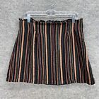 American Eagle Skirt Women L Large Black Striped Mini A-Line Pull On Lined