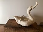 Vintage MCM HULL Pottery White Ceramic Swan Planter Succulent Trinket Dish