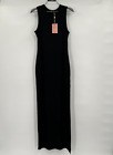 Quince Women’s Black Tencel Jersey Tank Maxi Dress sz S NWT Side Slit Sleeveless