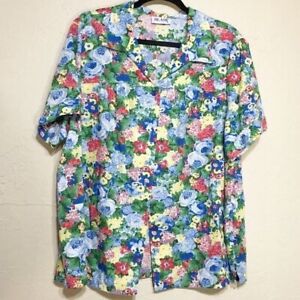 Blair Womens Shirt Extra Large Vintage Floral Button Down