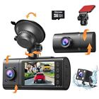 Vital Dash cam-3 Channel Dash Cam Front and Rear Inside-1080P Dash Camera for...