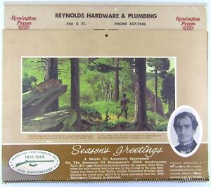 Vtg 1966 Remington Reynolds Local Hardware Perris CA Wall Calendar Anniversary