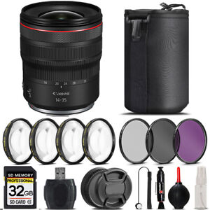 Canon RF 14-35mm f/4 L IS USM Lens + 4PC Macro Kit + UV, CPL, FLD Filter - 32GB