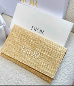 Christian Dior Novelty Clutch Pouch 2023 Summer Rattan Beige New Without Box
