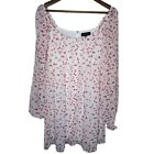 Trixxi Floral Babydoll Dress M Sheer Long Sleeves Fairy Chiffon Cottage Coquette