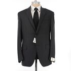 Caruso NWT 100% Wool Suit Size 50 US 40R in Charcoal with Blue & Pink Pinstripes
