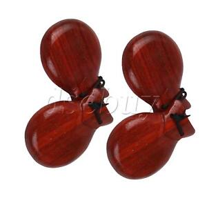 4 Pcs Traditional Flamenco Castanets for Adults Kids Wooden Hand Percussion