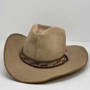 Vintage LARRY MAHAN Cowboy Hat Ranchman Fabric Band  7-1/4 Texas