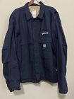🔥 CARHARTT FR Jacket Mens 3XL TALL Navy Blue Quilt Lined FRJ003 HRC3 💥