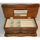 Vintage Wooden Jewelry Box With Drawer