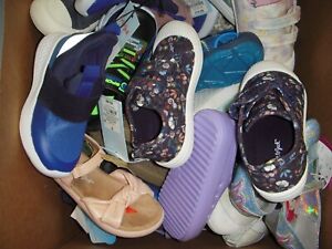 Lot 15 Pairs Wholesale Girl's and Boy's Shoes - Mixed Toddler and Youth Sizes