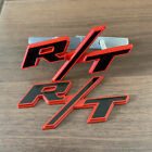 2X OEM For RT Front Grill Emblems R/T Badge Trunk Rear Red Black Car Sticker